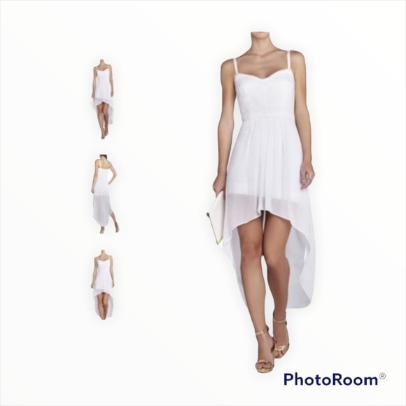 NEW BCBG MAXAZRIA White Annamae Bustier Hi Low Cocktail Dress Size XS - Picture 4 of 9